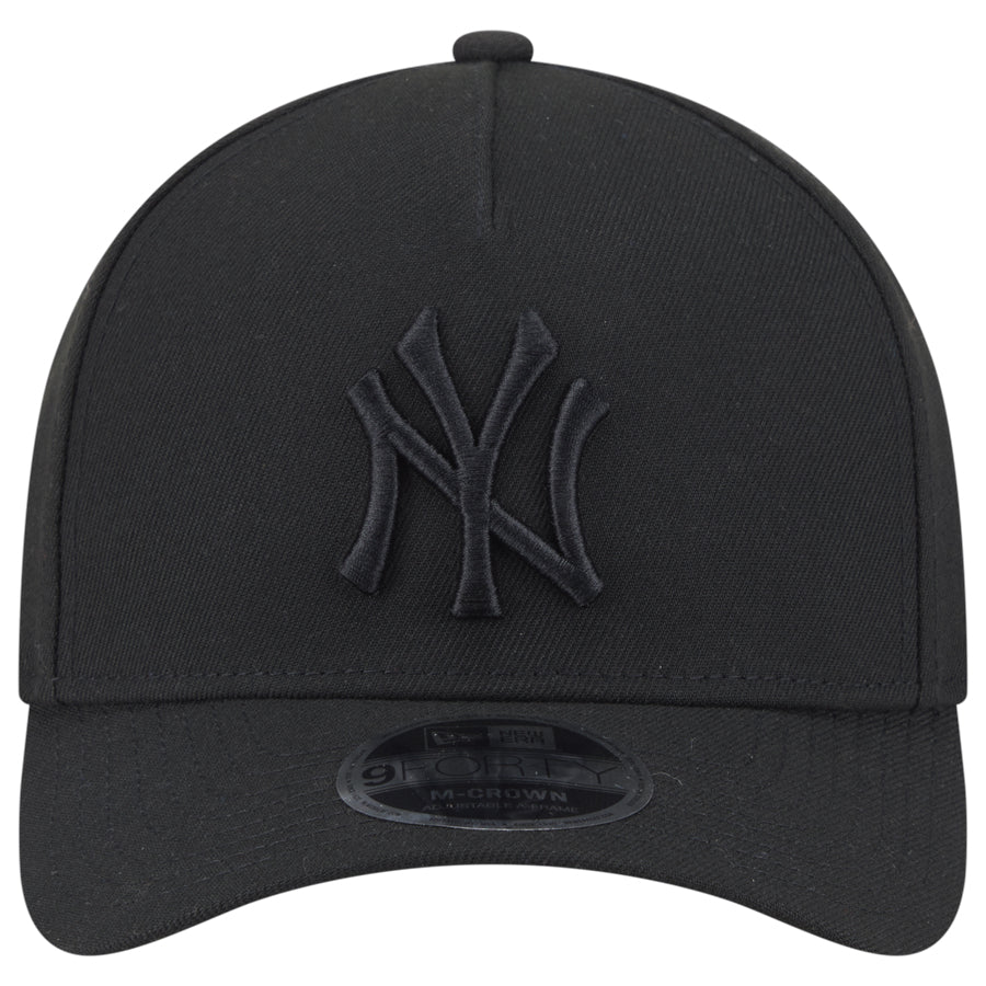 NEW YORK YANKEES M-CROWN 9FORTY A-FRAME SNAPBACK HAT - BLACK/BLACK