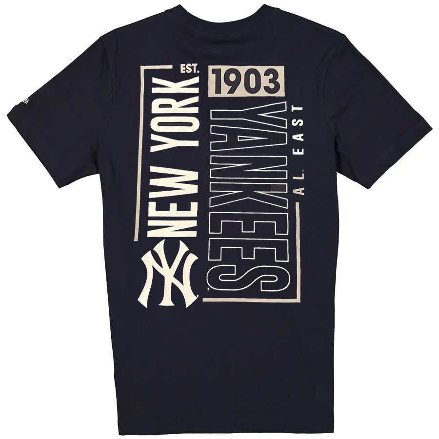 NEW YORK YANKEES MEN'S NEW ERA TEAM BACK T-SHIRT - NAVY