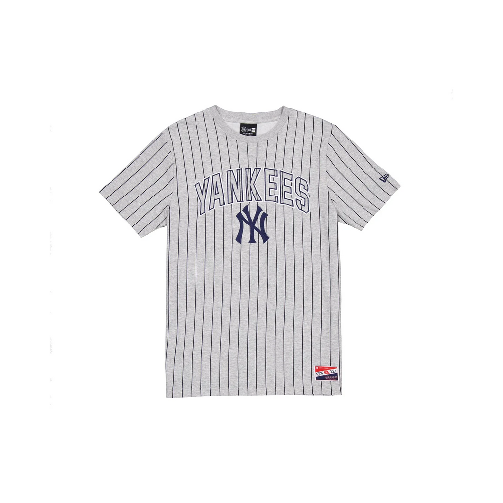 NEW YORK YANKEES MEN'S THROWBACK PINSTRIPE T-SHIRT - GRAY