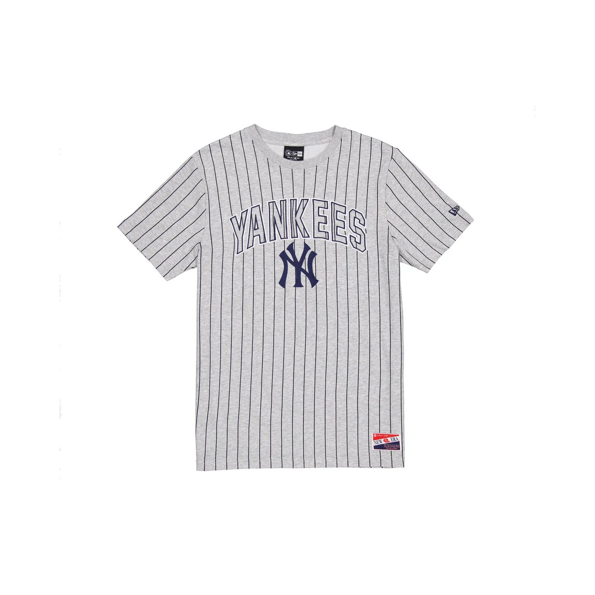 NEW YORK YANKEES MEN'S THROWBACK PINSTRIPE T-SHIRT - GRAY