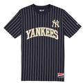 NEW YORK YANKEES MEN'S THROWBACK PINSTRIPE T-SHIRT - NAVY