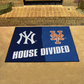 NEW YORK YANKEES / NEW YORK METS HOUSE DIVIDED 34" X 42.5" MAT