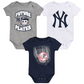 NEW YORK YANKEES NEWBORN MINOR LEAGUE PLAYER 3 PIECE ONESIE SET