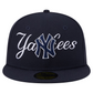 NEW YORK YANKEES OVERLAP 59FIFTY FITTED HAT - NAVY