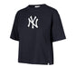 NEW YORK YANKEES WOMEN'S '47 BRAND BACK OUT CITY CROP T-SHIRT - NAVY