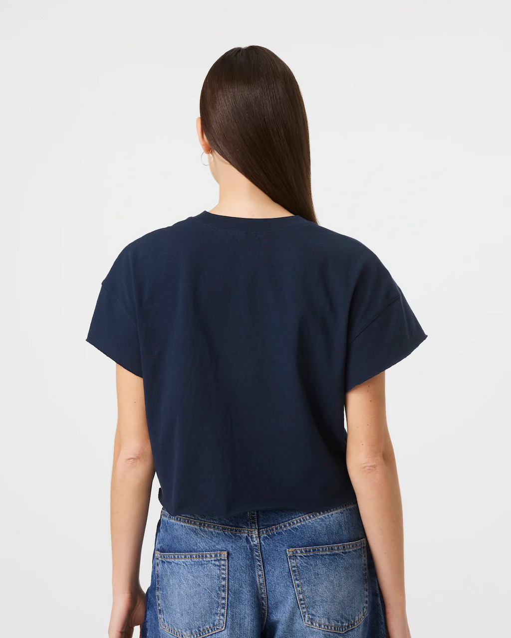 NEW YORK YANKEES WOMEN'S '47 BRAND WIN BIG OVERSIZED NOTCH NECK T-SHIRT - NAVY