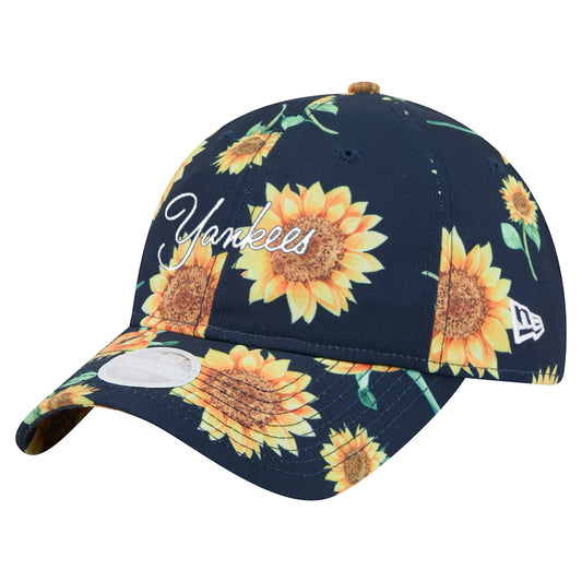 NEW YORK YANKEES WOMEN'S ADVENTURE SUNFLOWER 9TWENTY ADJUSTABLE HAT - NAVY