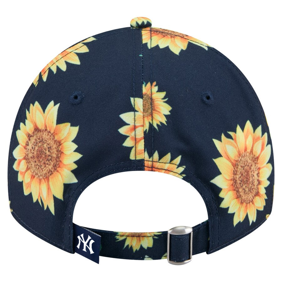 NEW YORK YANKEES WOMEN'S ADVENTURE SUNFLOWER 9TWENTY ADJUSTABLE HAT - NAVY