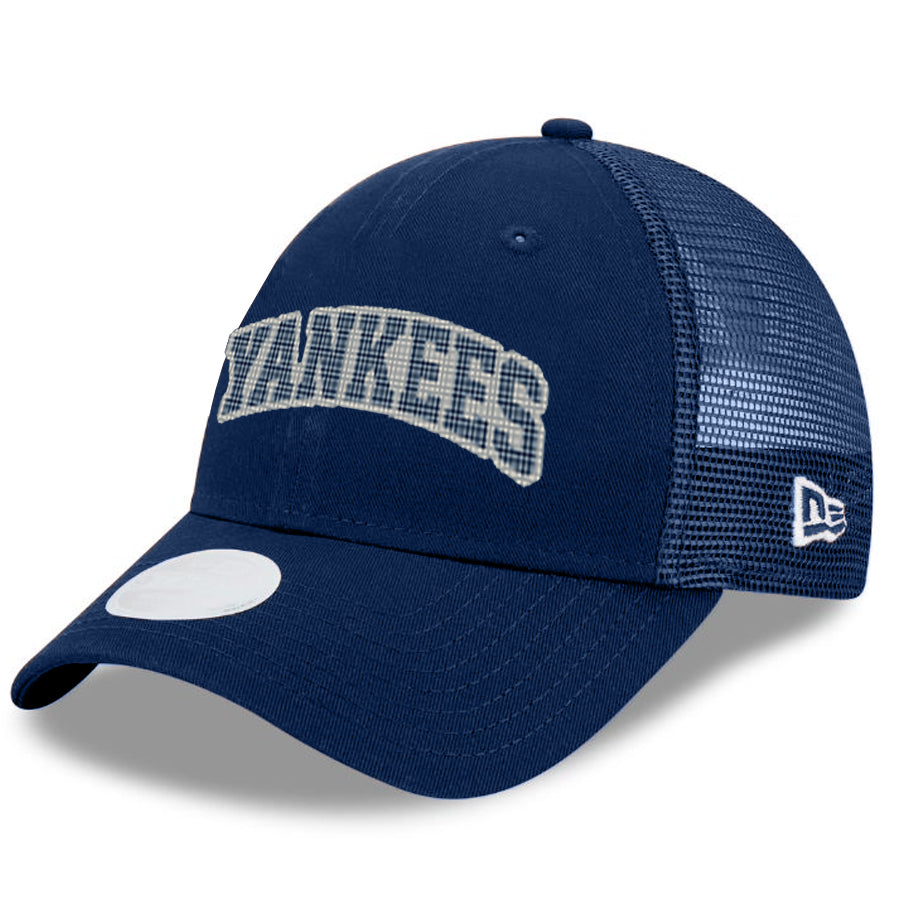 NEW YORK YANKEES WOMEN'S ARCH GLITZ 9FORTY ADJUSTABLE HAT - NAVY