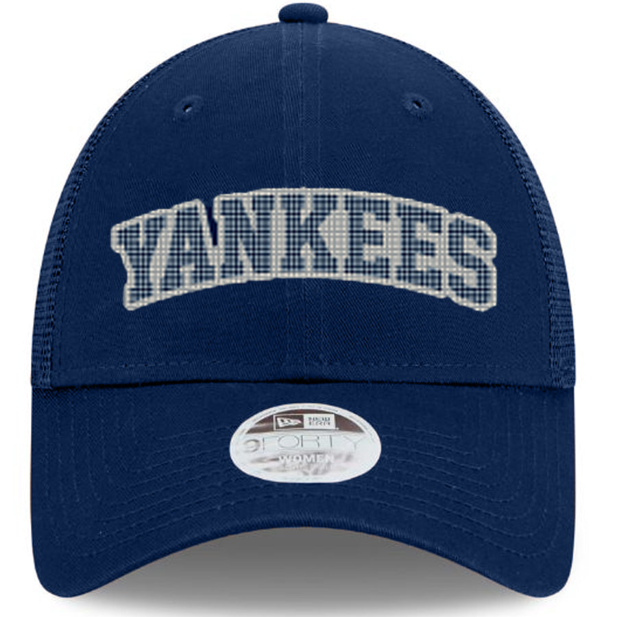 NEW YORK YANKEES WOMEN'S ARCH GLITZ 9FORTY ADJUSTABLE HAT - NAVY