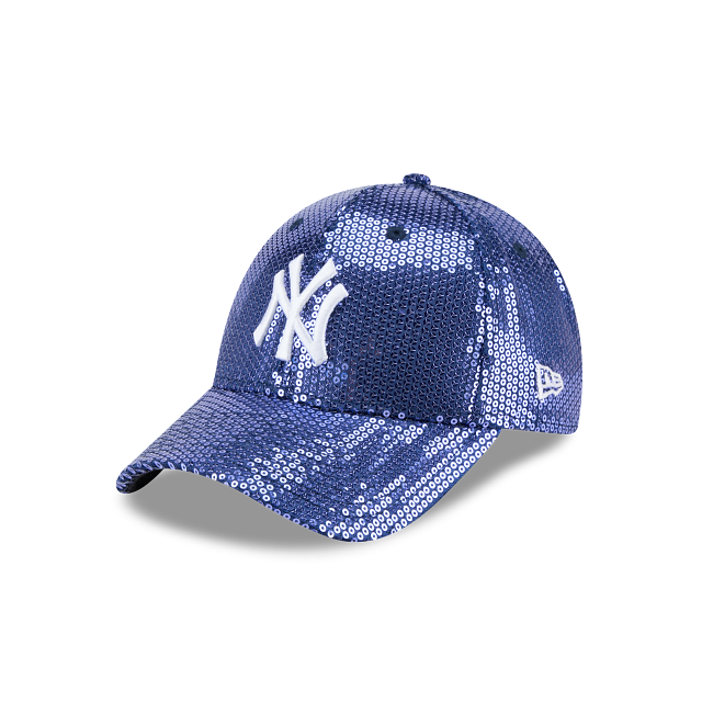 NEW YORK YANKEES WOMEN'S SEQUIN 9FORTY ADJUSTABLE HAT - NAVY