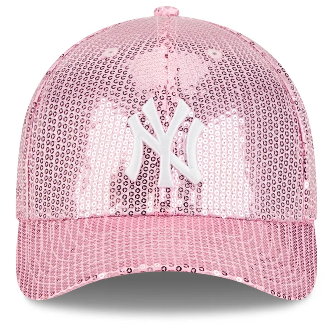 NEW YORK YANKEES WOMEN'S SEQUIN 9FORTY M-CROWN SNAPBACK HAT - PINK