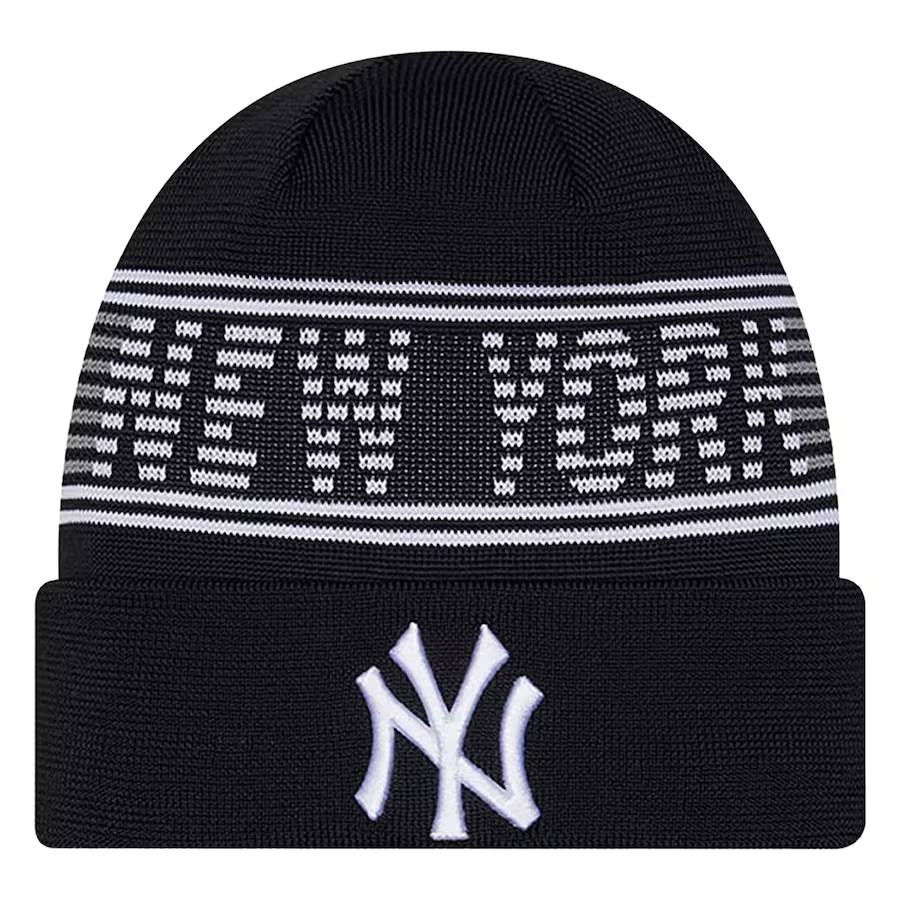 NEW YORK YANKEES YOUTH CLUBHOUSE SPORT CUFFED KNIT - NAVY