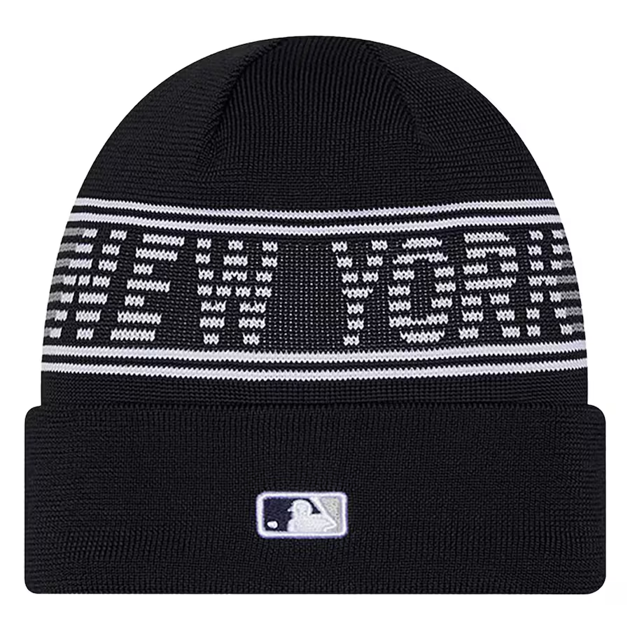 NEW YORK YANKEES YOUTH CLUBHOUSE SPORT CUFFED KNIT - NAVY