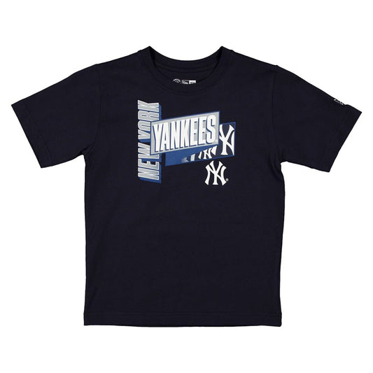 NEW YORK YANKEES YOUTH TRIPLE LOGO T-SHIRT - NAVY