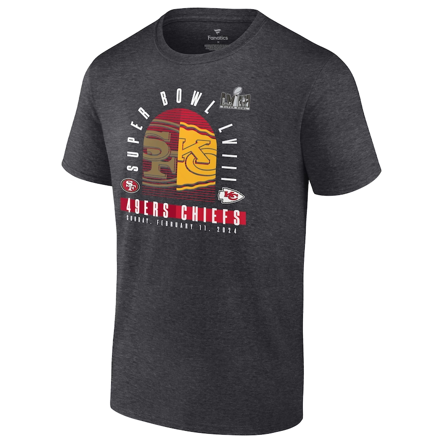 NFL KANSAS CITY CHIEFS VS. SAN FRANCISCO 49ERS SUPER BOWL LVIII 2023 MEN'S FINAL BATTLE T-SHIRT