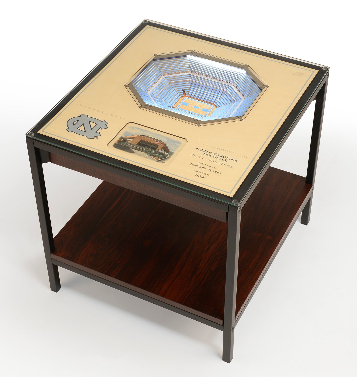 NORTH CAROLINA TAR HEELS 25 LAYER 3D STADIUM LIGHTED END TABLE