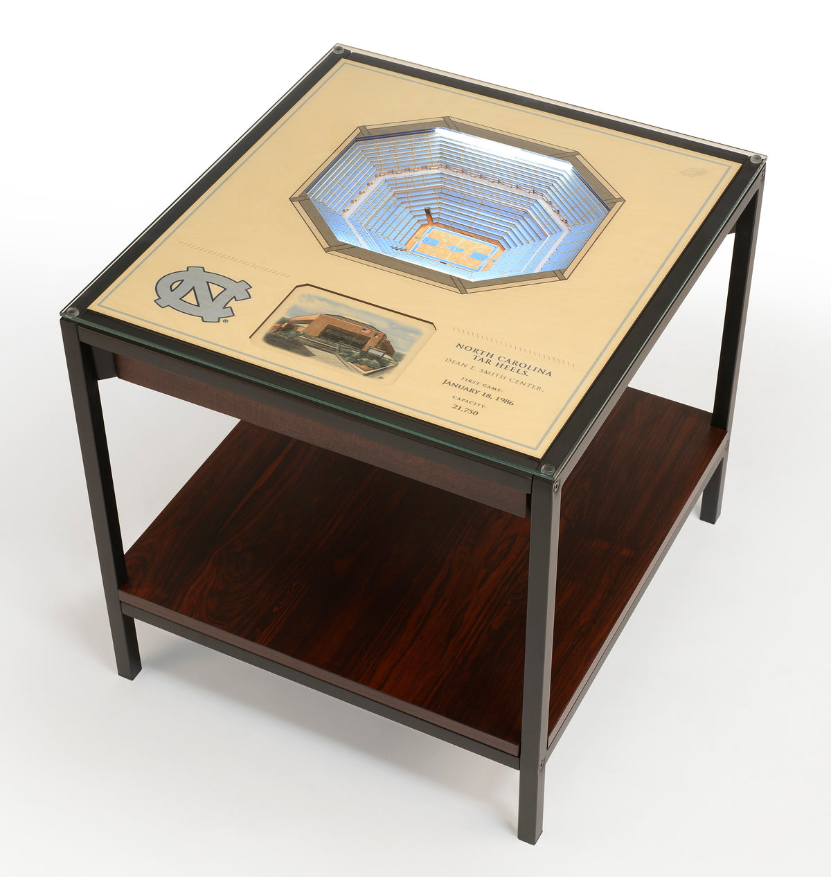 NORTH CAROLINA TAR HEELS 25 LAYER 3D STADIUM LIGHTED END TABLE