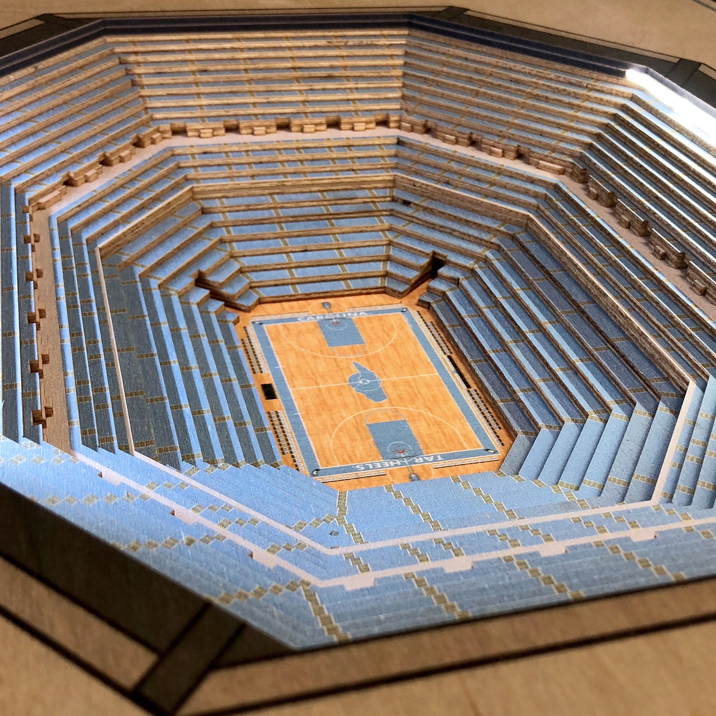 NORTH CAROLINA TAR HEELS 25 LAYER 3D STADIUM LIGHTED END TABLE