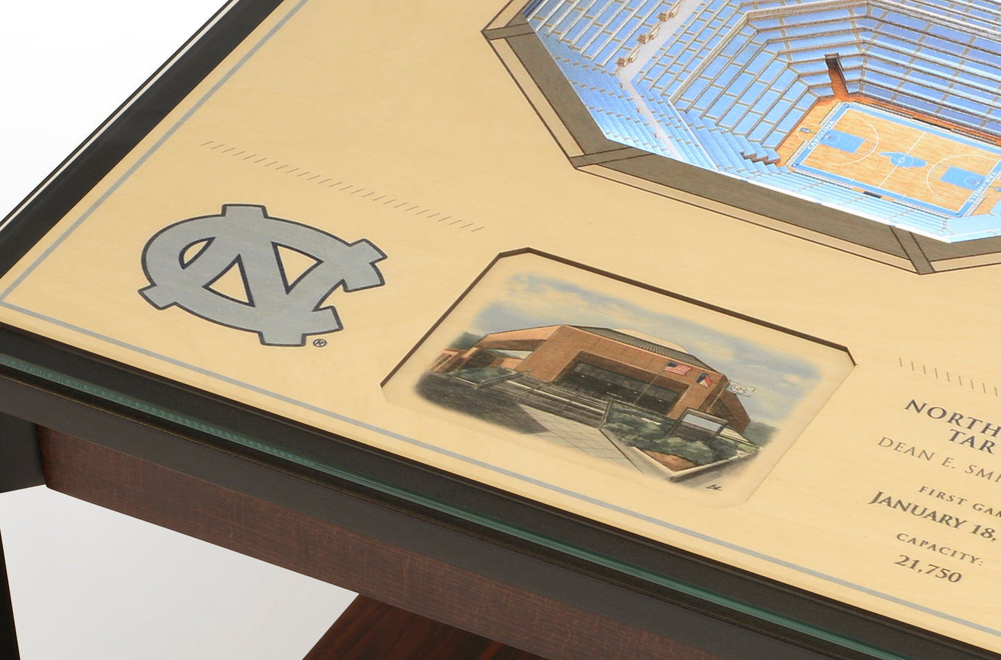 NORTH CAROLINA TAR HEELS 25 LAYER 3D STADIUM LIGHTED END TABLE