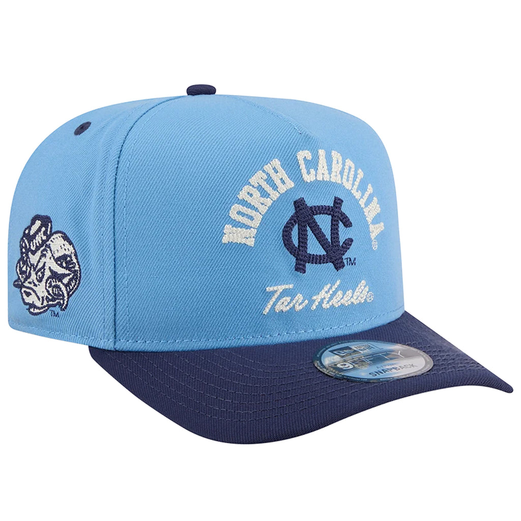NORTH CAROLINA TARHEELS ARCHED 9FIFTY A-FRAME SNAPBACK HAT - LIGHT BLUE/NAVY