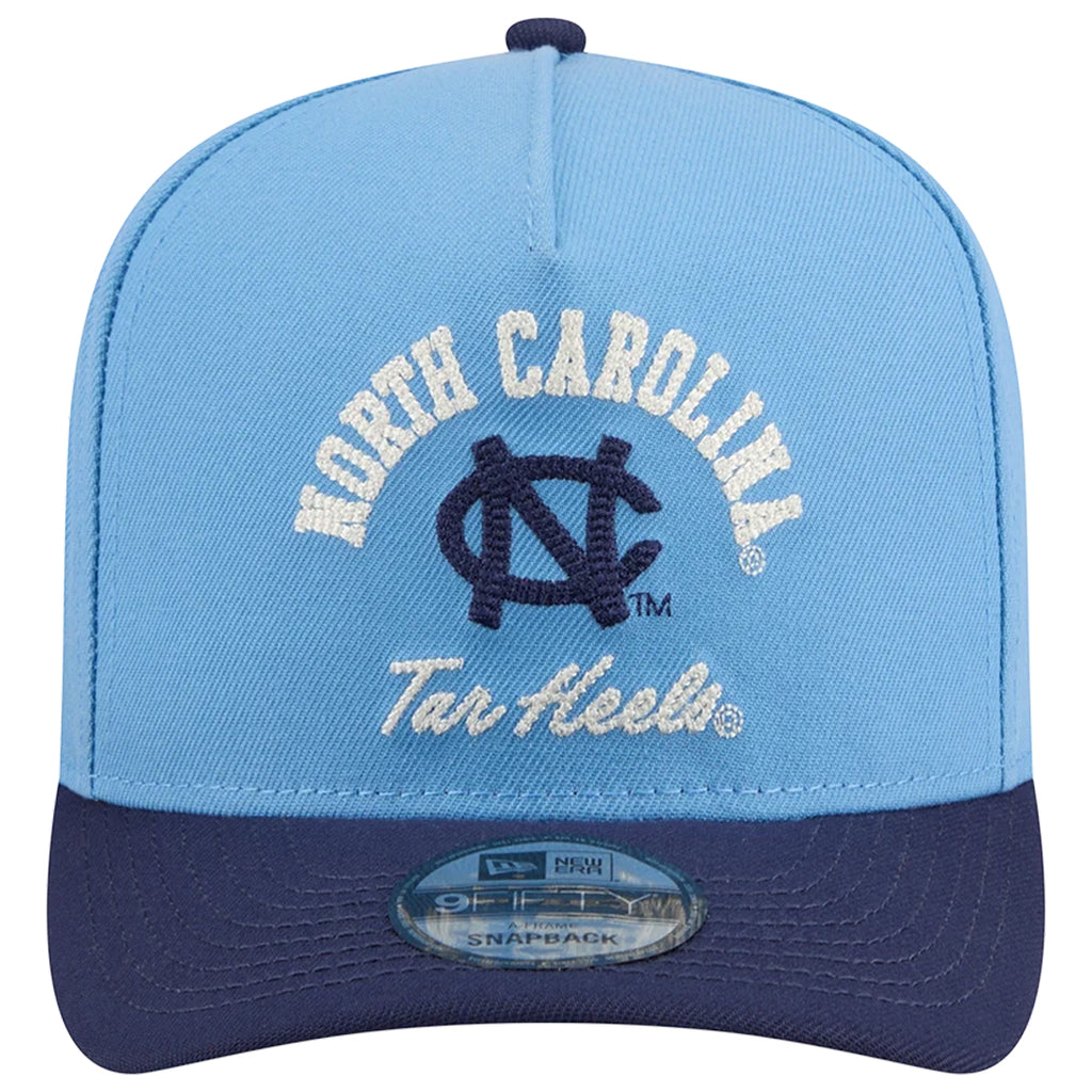 NORTH CAROLINA TARHEELS ARCHED 9FIFTY A-FRAME SNAPBACK HAT - LIGHT BLUE/NAVY