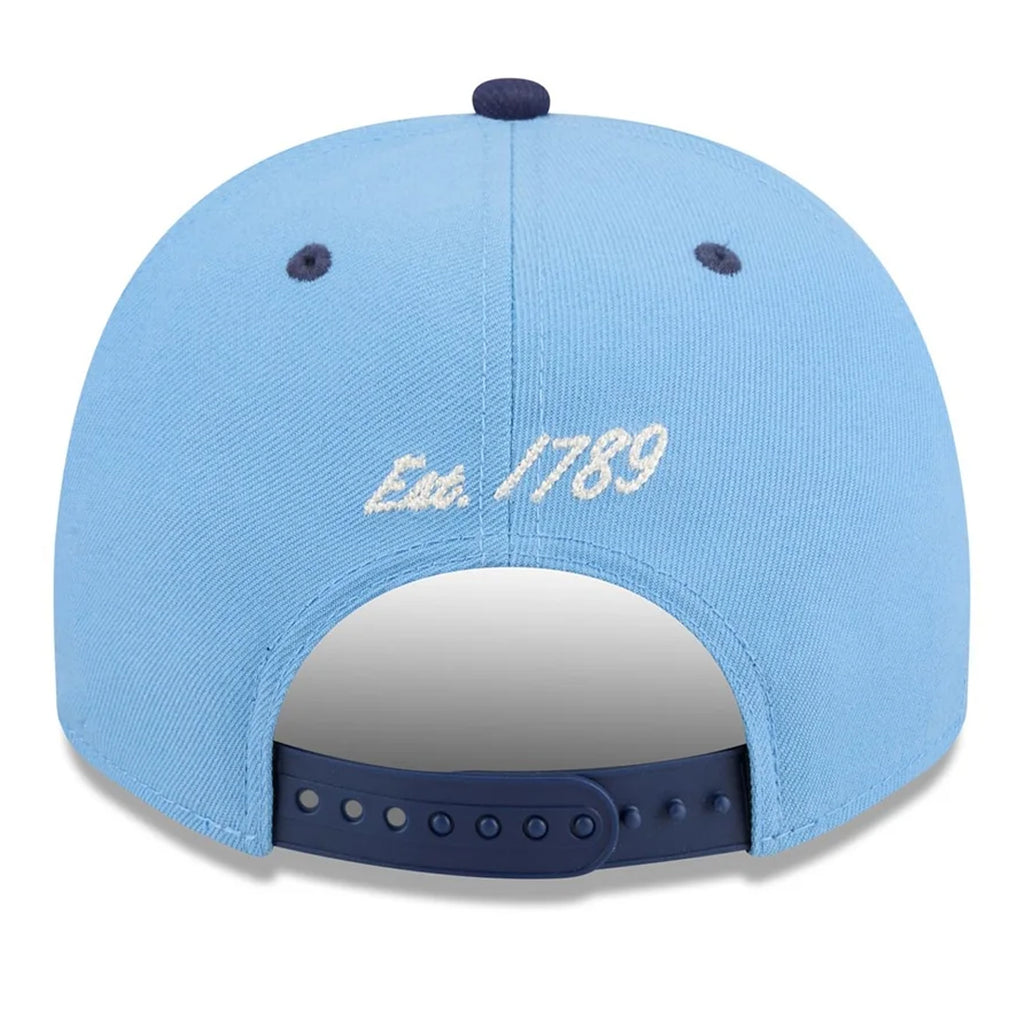 NORTH CAROLINA TARHEELS ARCHED 9FIFTY A-FRAME SNAPBACK HAT - LIGHT BLUE/NAVY