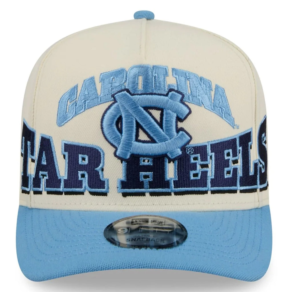 NORTH CAROLINA TARHEELS MARCH MADNESS 9FIFTY A-FRAME SNAPBACK HAT - CHROME WHITE/POWDER BLUE