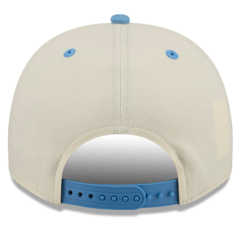 NORTH CAROLINA TARHEELS MARCH MADNESS 9FIFTY A-FRAME SNAPBACK HAT - CHROME WHITE/POWDER BLUE