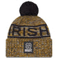 NOTRE DAME FIGHTING IRISH 2025 SIDELINE COLD WEATHER CUFFED KNIT WITH POM - GOLD