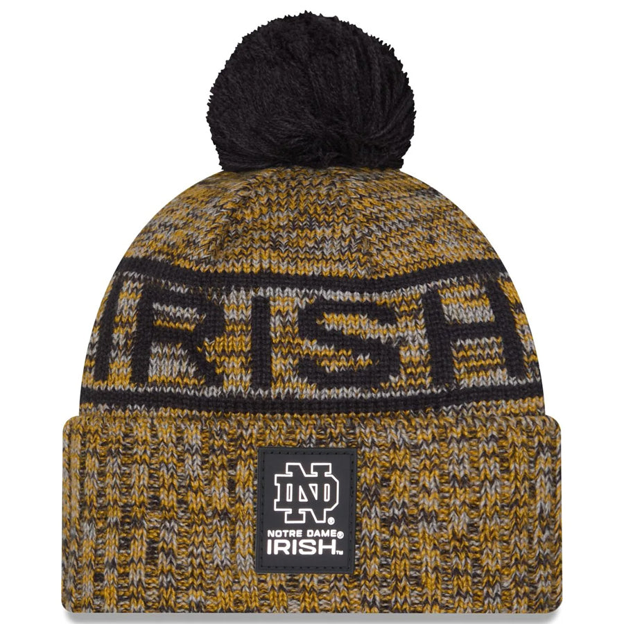 NOTRE DAME FIGHTING IRISH 2025 SIDELINE COLD WEATHER CUFFED KNIT WITH POM - GOLD