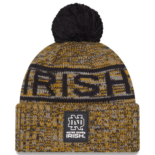NOTRE DAME FIGHTING IRISH 2025 SIDELINE COLD WEATHER CUFFED KNIT WITH POM - GOLD