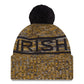 NOTRE DAME FIGHTING IRISH 2025 SIDELINE COLD WEATHER CUFFED KNIT WITH POM - GOLD
