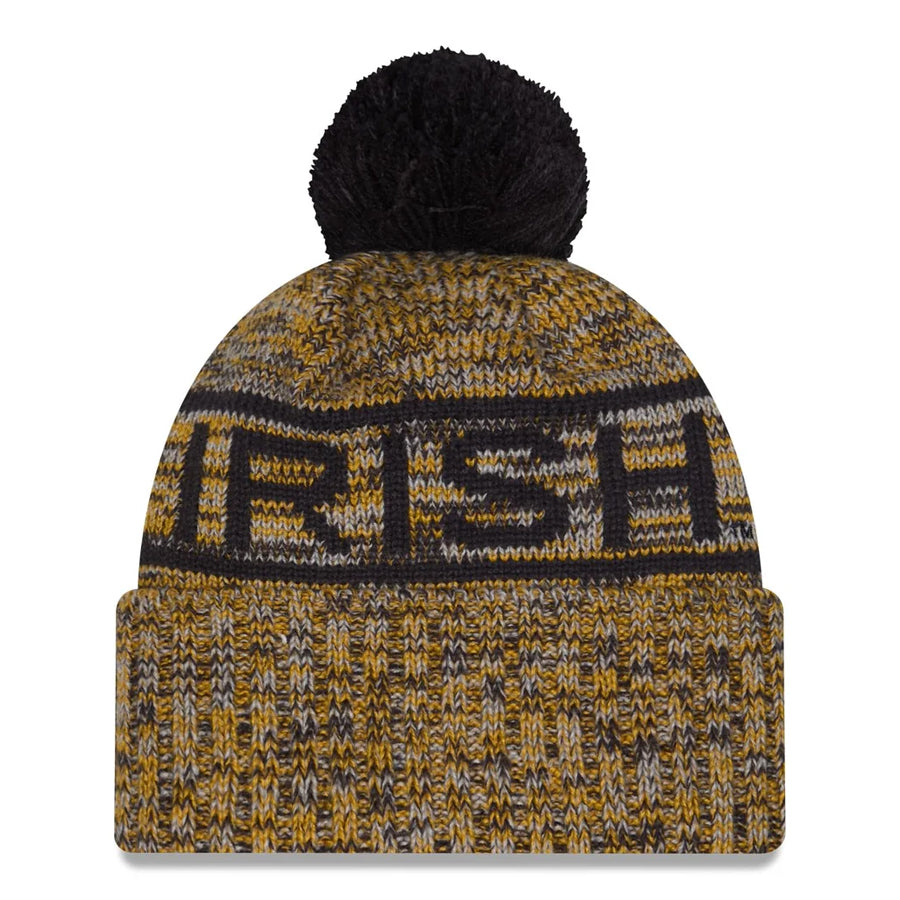 NOTRE DAME FIGHTING IRISH 2025 SIDELINE COLD WEATHER CUFFED KNIT WITH POM - GOLD