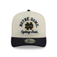 NOTRE DAME FIGHTING IRISH ARCHED 9FIFTY A-FRAME SNAPBACK HAT - CHROME WHITE/NAVY