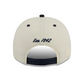 NOTRE DAME FIGHTING IRISH ARCHED 9FIFTY A-FRAME SNAPBACK HAT - CHROME WHITE/NAVY