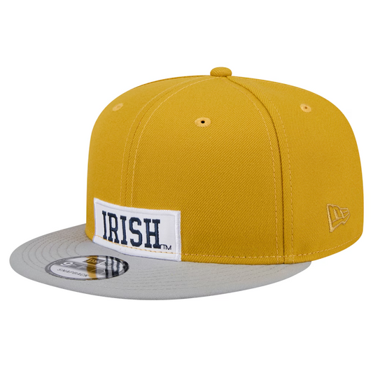 NOTRE DAME FIGHTING IRISH HELMET PACK 9FIFTY SNAPBACK HAT - GOLD