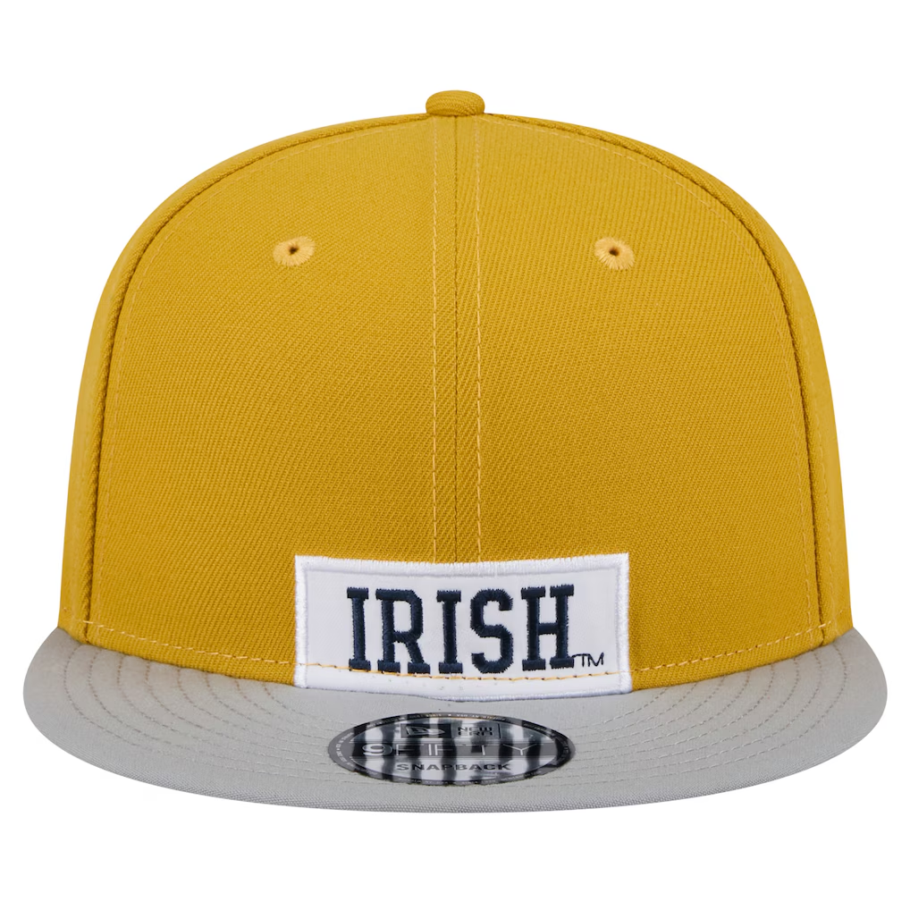 NOTRE DAME FIGHTING IRISH HELMET PACK 9FIFTY SNAPBACK HAT - GOLD