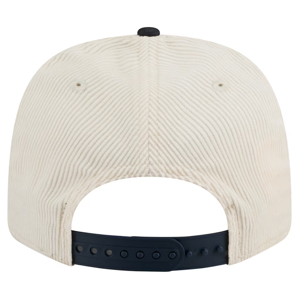 NOTRE DAME FIGHTING IRISH LOYAL CORDUROY 9SEVENTY STRETCH-SNAP ADJUSTABLE HAT - CHROME WHITE/NAVY