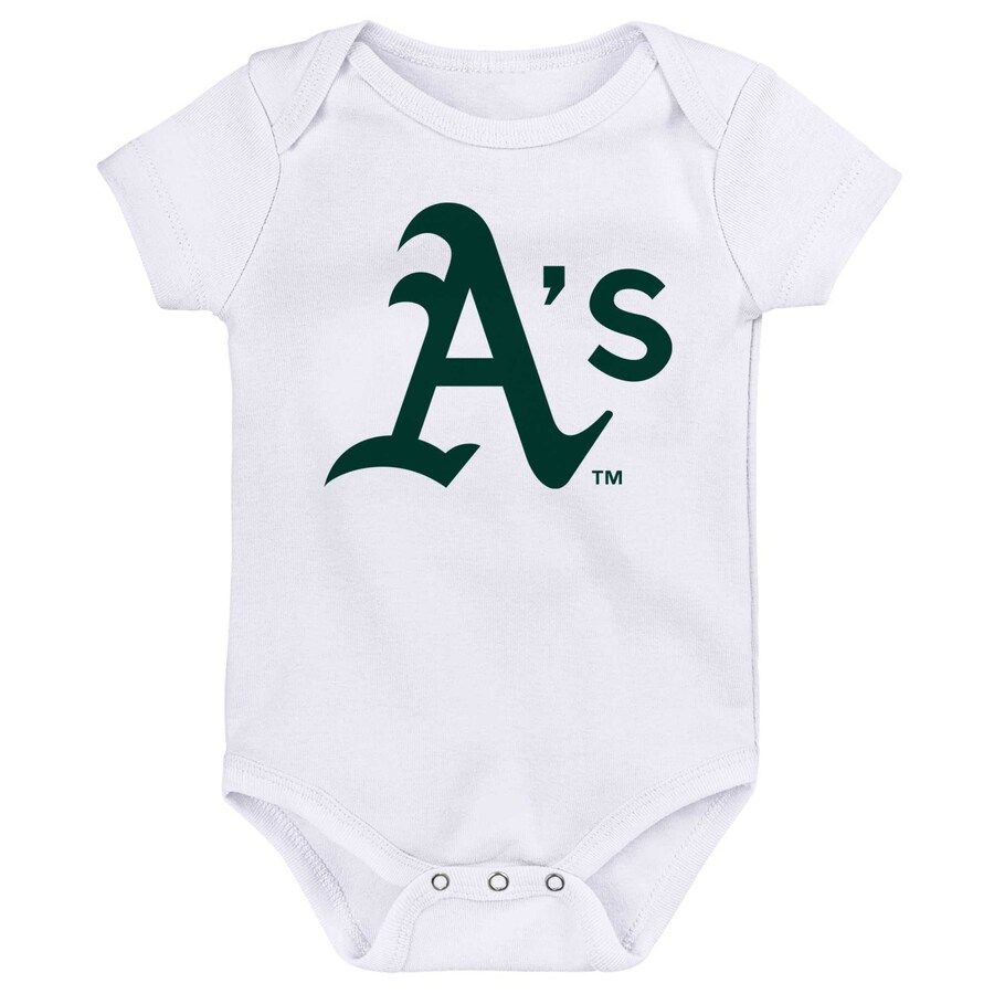 OAKLAND ATHLETICS INFANT MINOR LEAGUE PLAYER 3 PIECE ONESIE SET