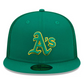 GORRO DE PRÁCTICA DE BATEO PARA HOMBRE 2022 DE OAKLAND ATHLETICS 59FIFTY AJUSTADO