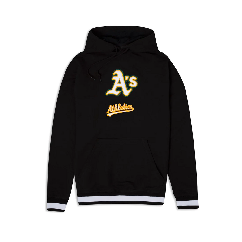 ATHLETICS MEN'S LOGO SELECT PULLOVER HOODED SWEATSHIRT - BLACK