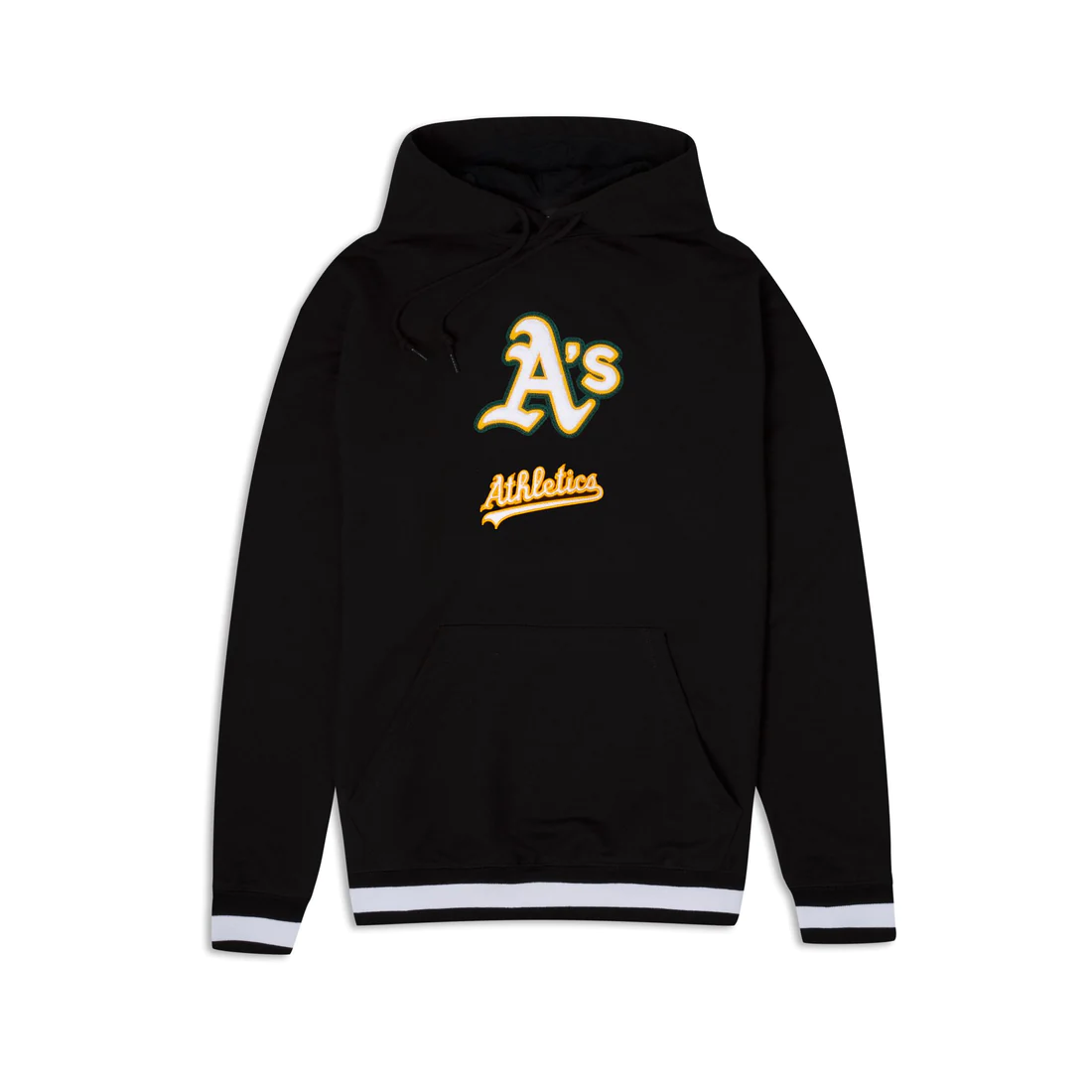 OAKLAND ATHLETICS MEN'S LOGO SELECT PULLOVER HOODED SWEATSHIRT - BLACK