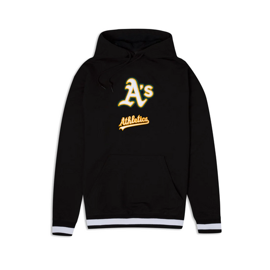 OAKLAND ATHLETICS MEN'S LOGO SELECT PULLOVER HOODED SWEATSHIRT - BLACK