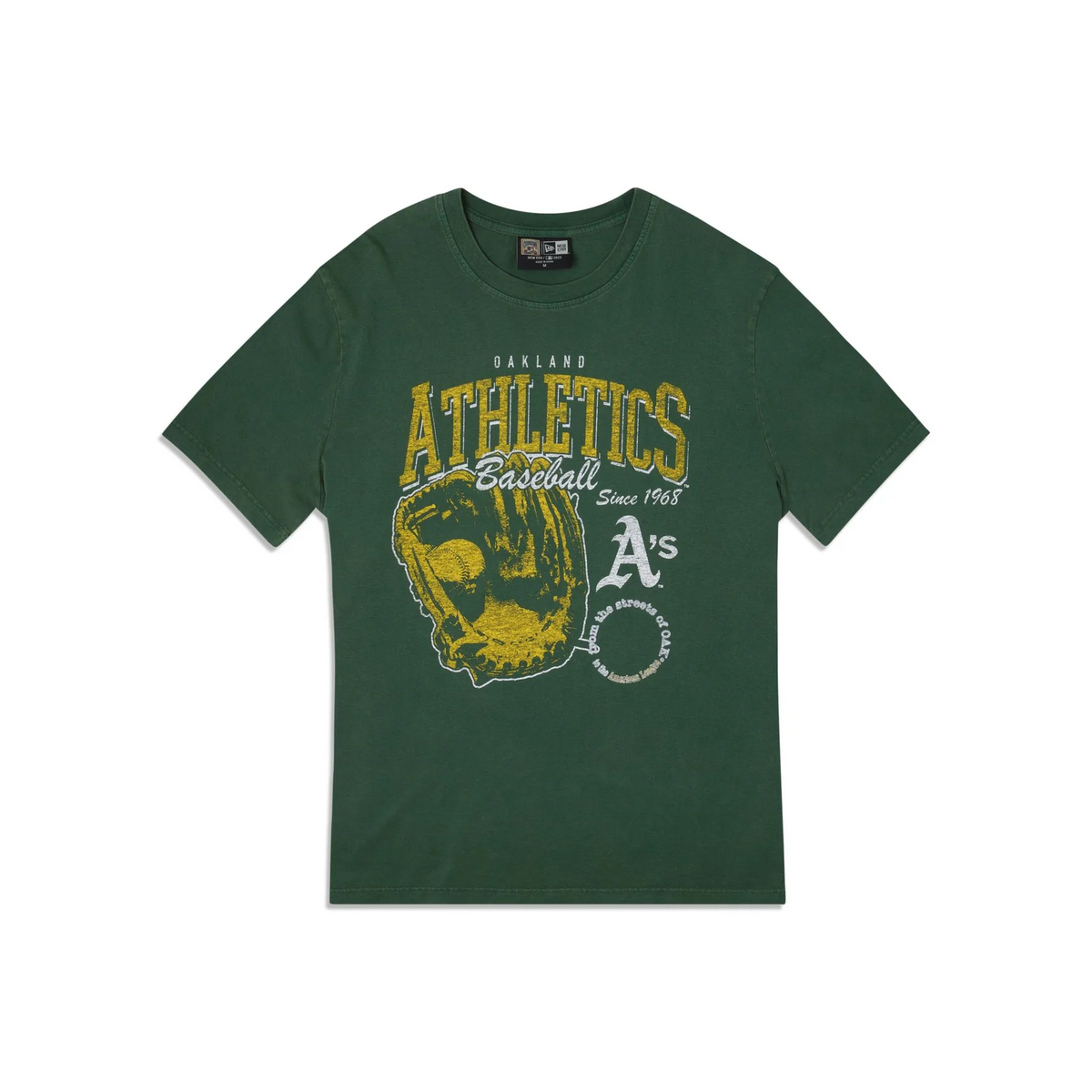 OAKLAND ATHLETICS MEN'S OLD SCHOOL SPORT T-SHIRT - GREEN