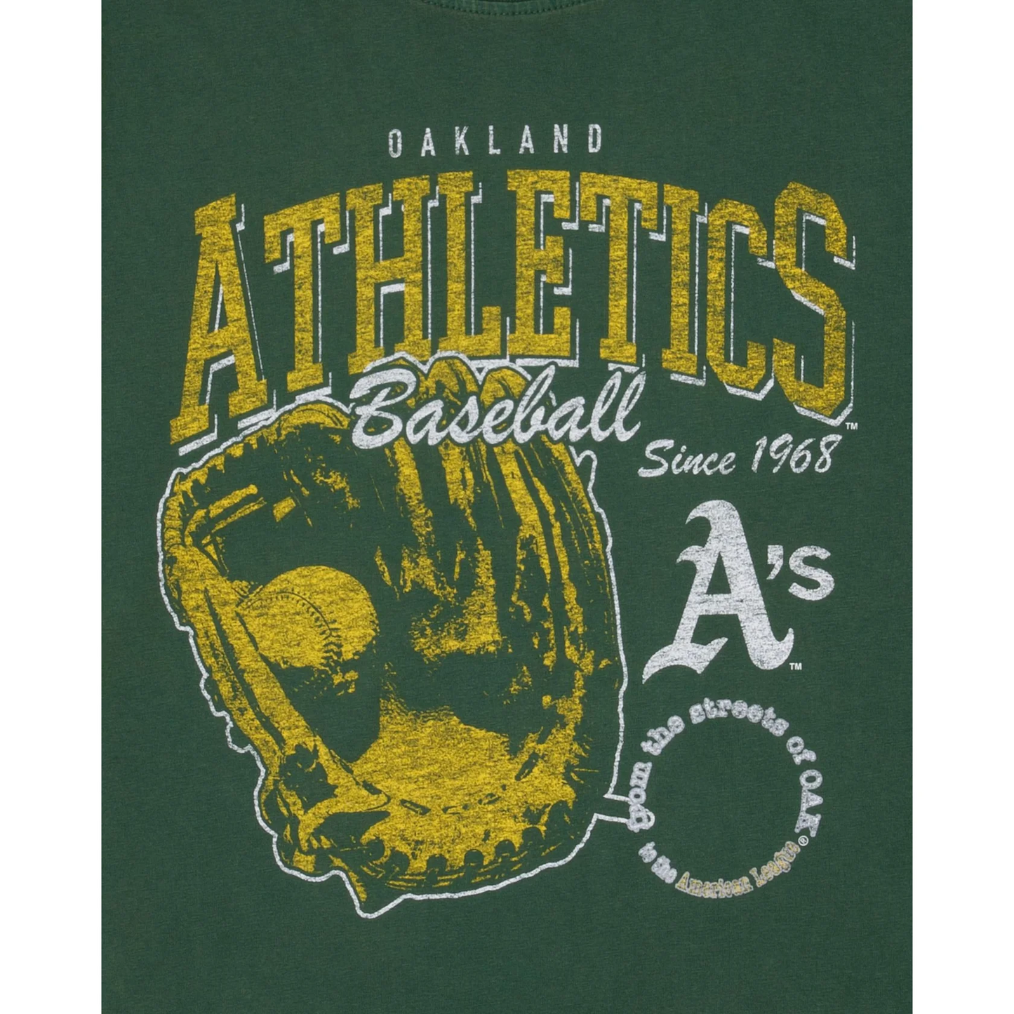 OAKLAND ATHLETICS MEN'S OLD SCHOOL SPORT T-SHIRT - GREEN