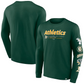 OAKLAND ATHLETICS MEN'S STRIKE THE GOAL LONG SLEEVE T-SHIRT - GREEN