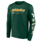 OAKLAND ATHLETICS MEN'S STRIKE THE GOAL LONG SLEEVE T-SHIRT - GREEN