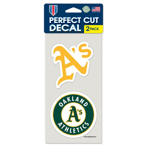 OAKLAND ATHLETICS PERFECT CUT 4"X 4" DECAL SET