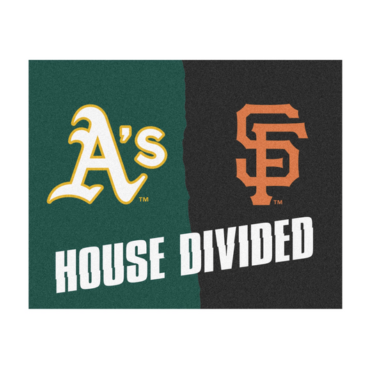 OAKLAND ATHLETICS / SAN FRANCISCO GIANTS HOUSE DIVIDED 34" X 42.5" MAT